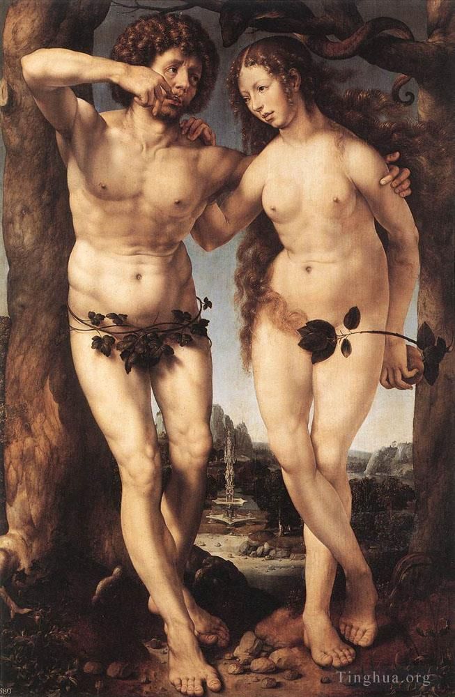 扬·格萨尔特 的油画作品 -  《亚当和夏娃》