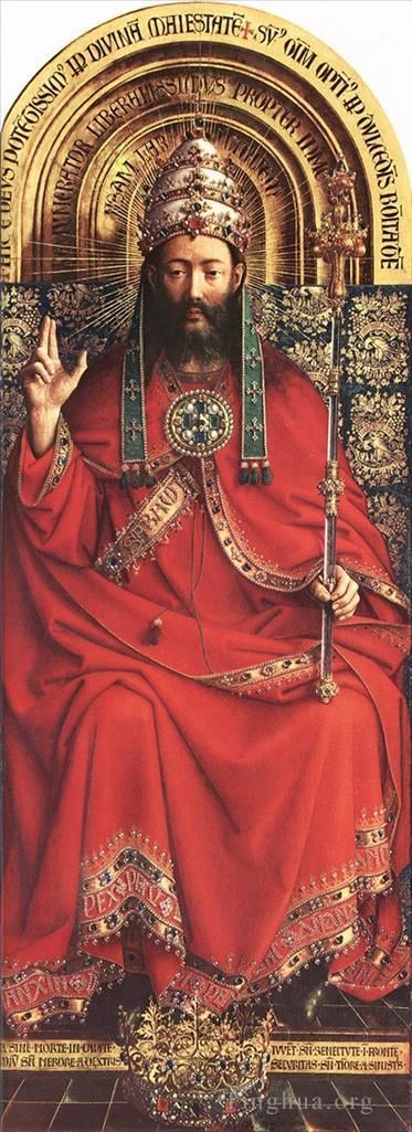 扬·凡·艾克 的油画作品 -  《根特祭坛画,全能之神》