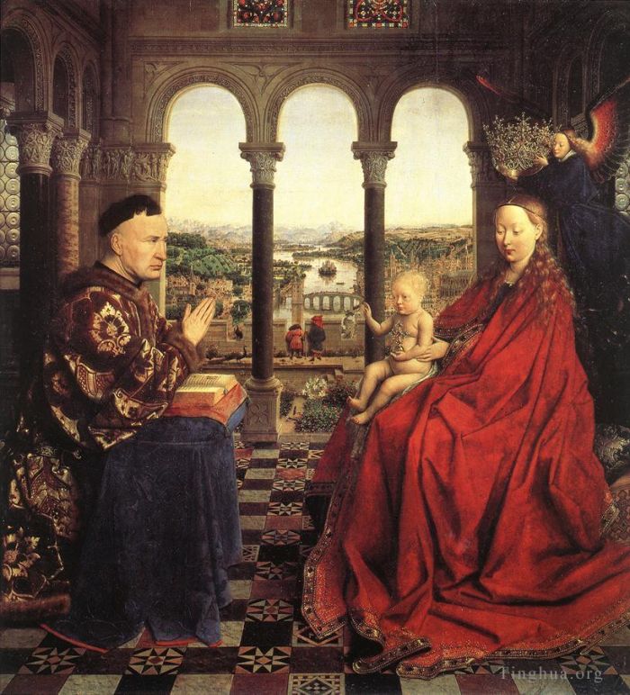 扬·凡·艾克 的油画作品 -  《罗林议长的圣母》