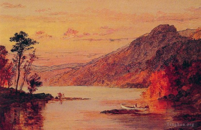 杰西裴·弗朗西斯·克罗普赛 的油画作品 -  《卡茨基尔山湖景》