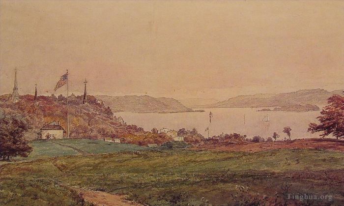 杰西裴·弗朗西斯·克罗普赛 的油画作品 -  《沿着哈德逊河向北看》