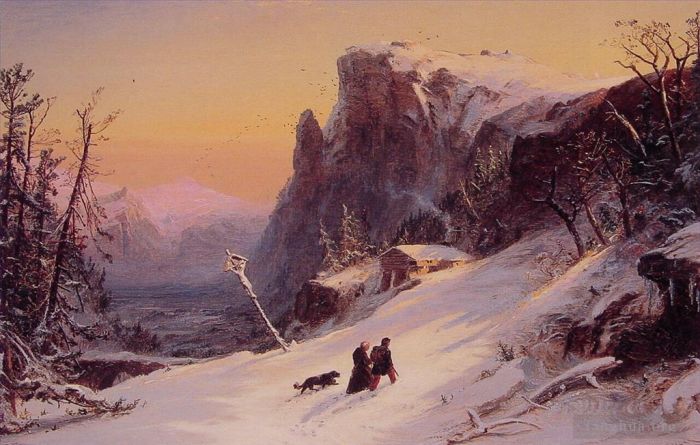 杰西裴·弗朗西斯·克罗普赛 的油画作品 -  《瑞士的冬天》