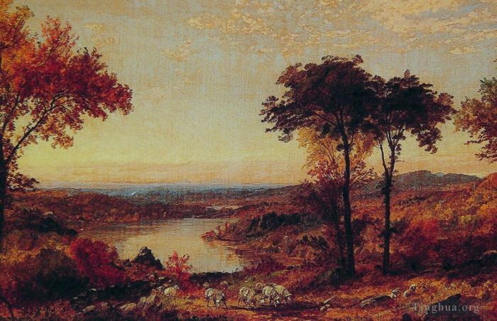 杰西裴·弗朗西斯·克罗普赛 的油画作品 -  《红色怀俄明谷宾夕法尼亚州》