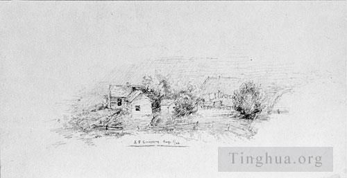 杰西裴·弗朗西斯·克罗普赛 的各类绘画作品 -  《乡村风光与小屋》