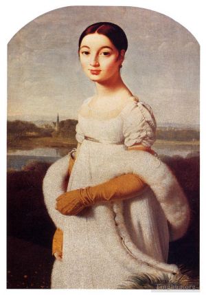艺术家让·奥古斯特·多米尼克·安格尔作品《奥古斯特·多米尼克,卡罗琳·里维埃小姐的肖像》