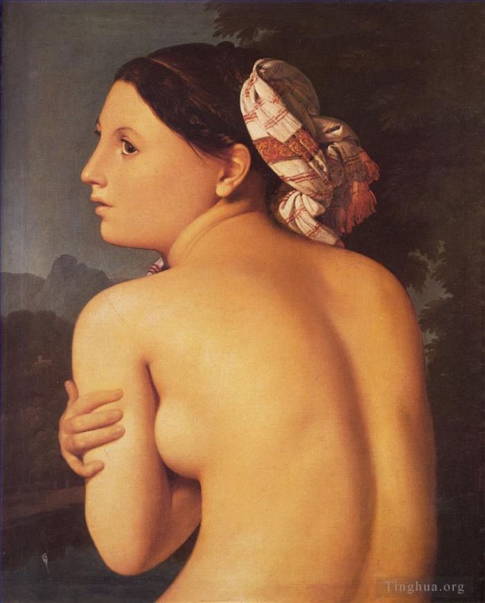 让·奥古斯特·多米尼克·安格尔 的油画作品 -  《沐浴者半身像》
