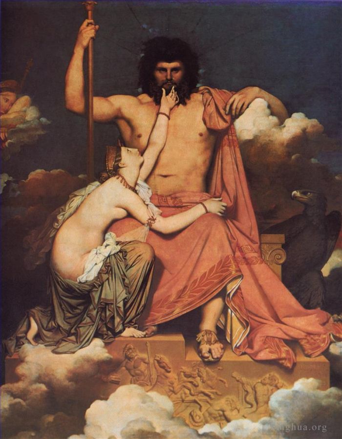 让·奥古斯特·多米尼克·安格尔 的油画作品 -  《朱庇特和忒提斯》