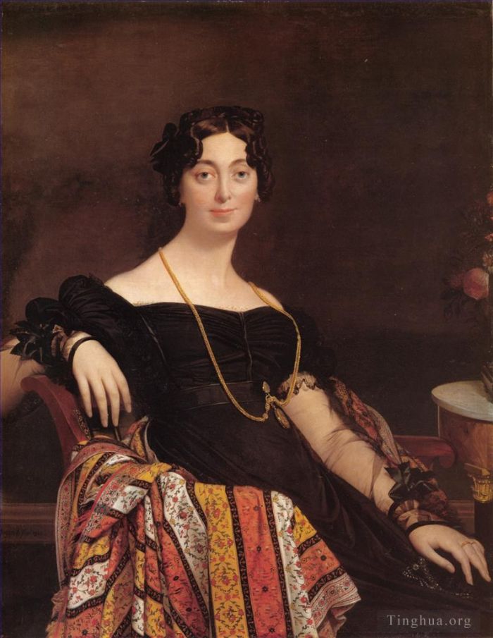 让·奥古斯特·多米尼克·安格尔 的油画作品 -  《雅克·路易·勒布朗夫人》