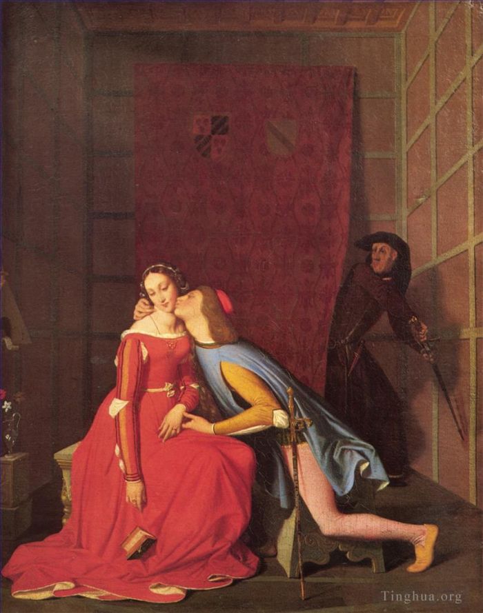 让·奥古斯特·多米尼克·安格尔 的油画作品 -  《保罗和弗朗西斯卡,1819》