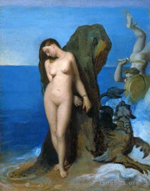 让·奥古斯特·多米尼克·安格尔 的油画作品 -  《珀尔修斯和安德洛墨达》