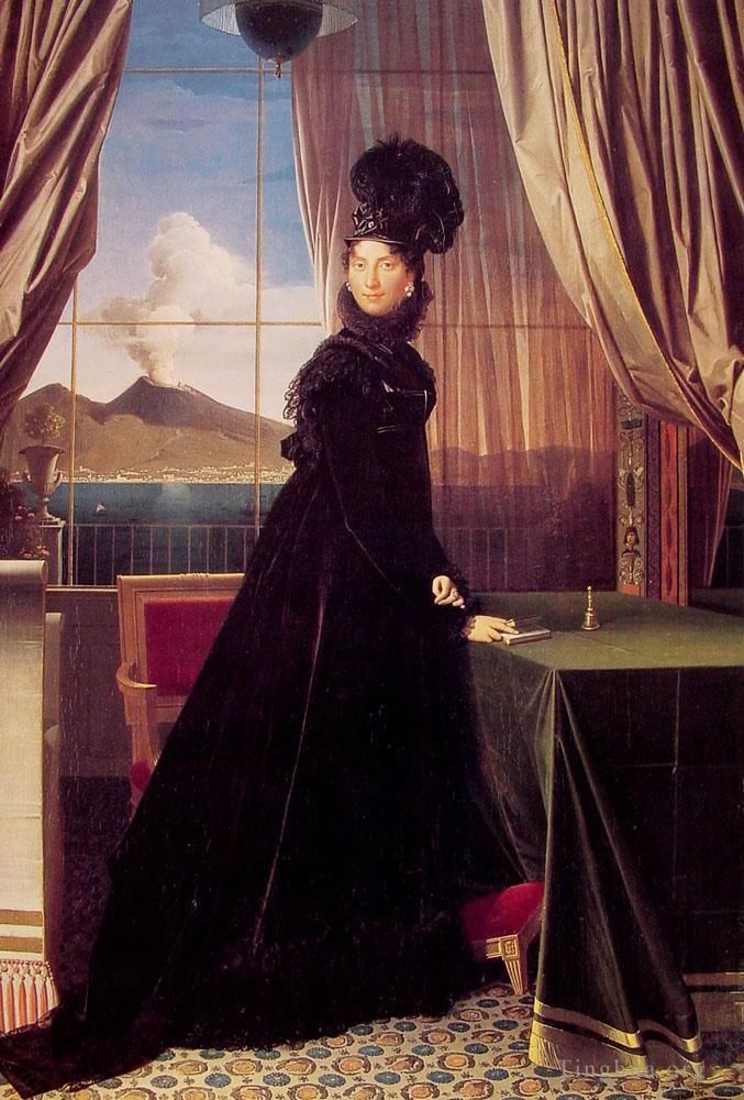让·奥古斯特·多米尼克·安格尔 的油画作品 -  《卡罗琳·缪拉王后》