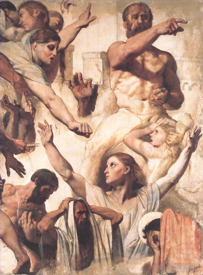 让·奥古斯特·多米尼克·安格尔 的油画作品 -  《圣辛福里安殉难研究,2》