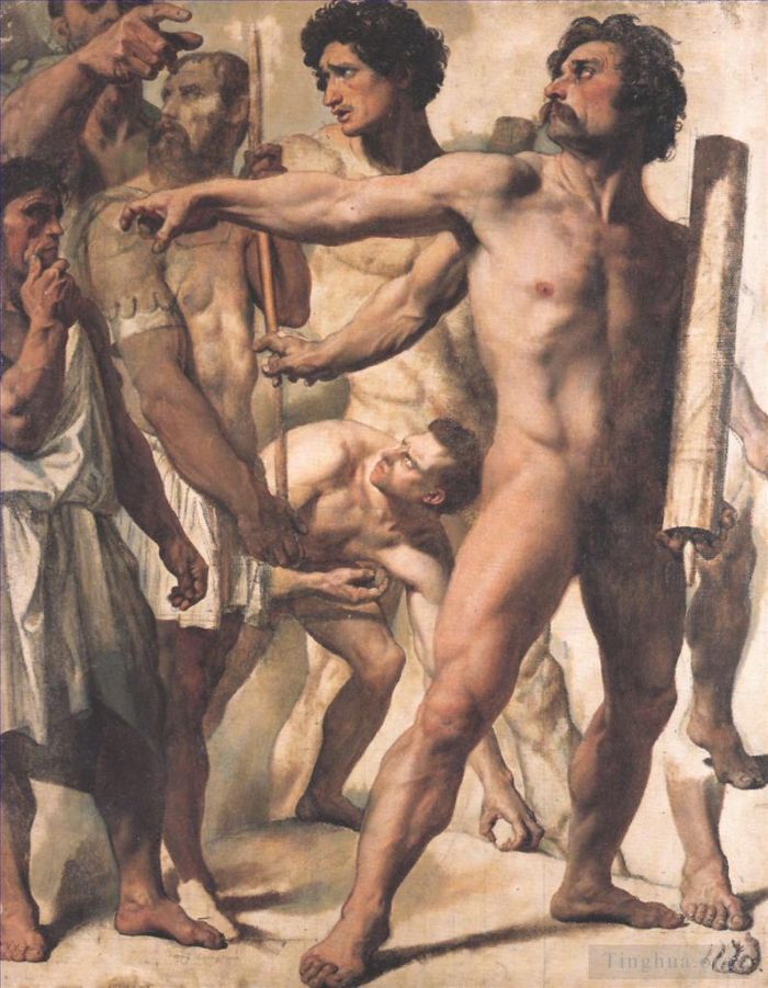 让·奥古斯特·多米尼克·安格尔 的油画作品 -  《圣辛福里安殉难研究》