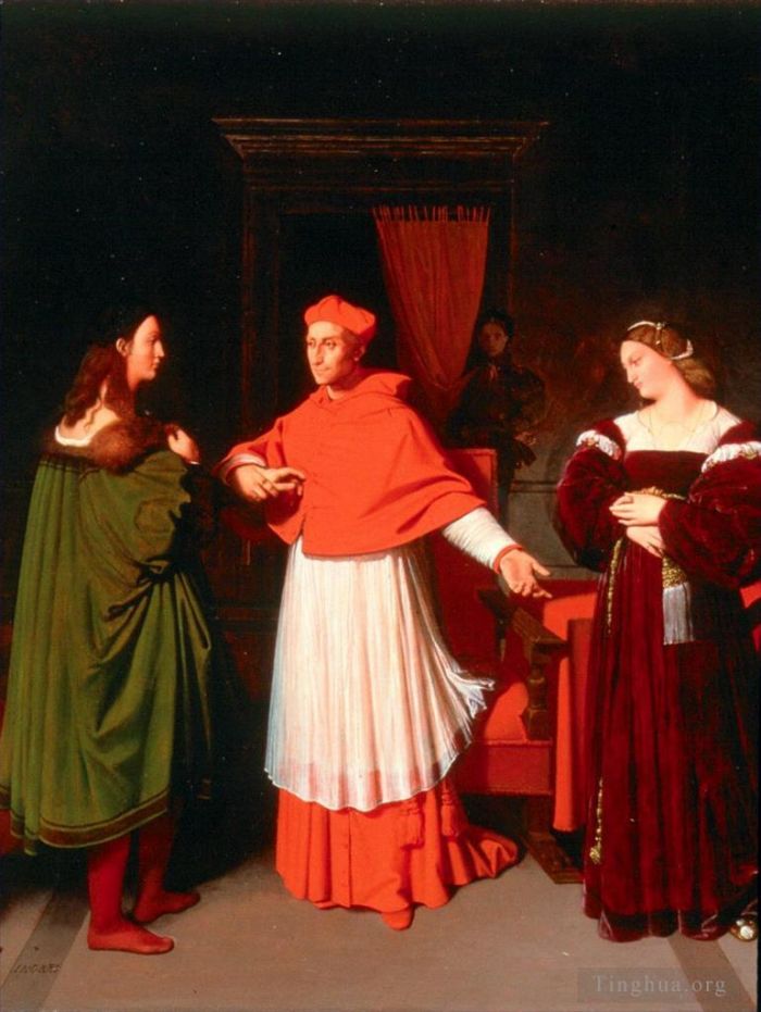 让·奥古斯特·多米尼克·安格尔 的油画作品 -  《拉斐尔的订婚》