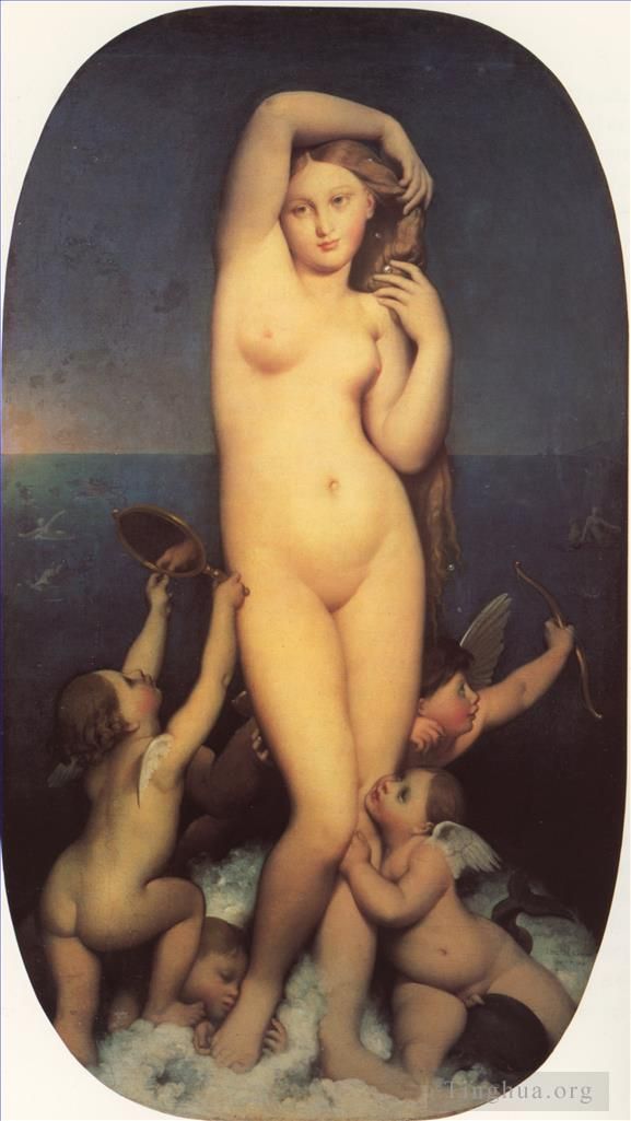 让·奥古斯特·多米尼克·安格尔 的油画作品 -  《维纳斯阿纳迪梅涅》