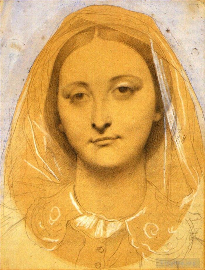 让·奥古斯特·多米尼克·安格尔 的各类绘画作品 -  《玛丽·德·博德里厄小姐》