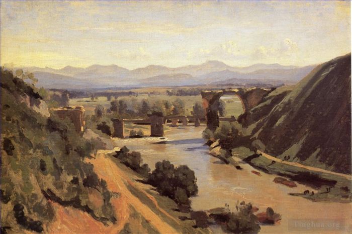 让·巴蒂斯特·卡米耶·柯罗 的油画作品 -  《纳尔尼的奥古斯坦桥》