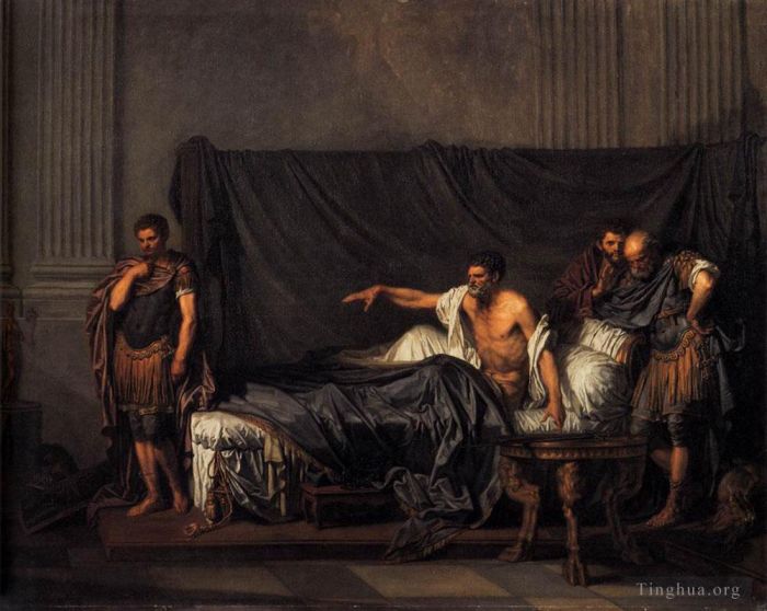 让·巴蒂斯特·格勒兹 的油画作品 -  《塞普蒂米乌斯·西弗勒斯和卡拉卡拉》
