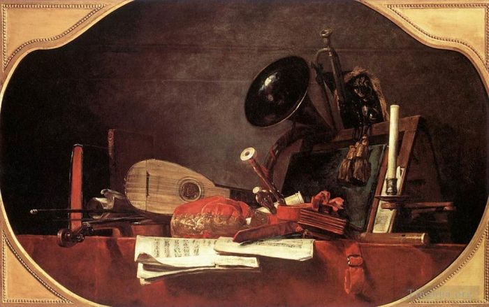 让·巴蒂斯特·西蒙·夏尔丹 的油画作品 -  《音乐的属性》