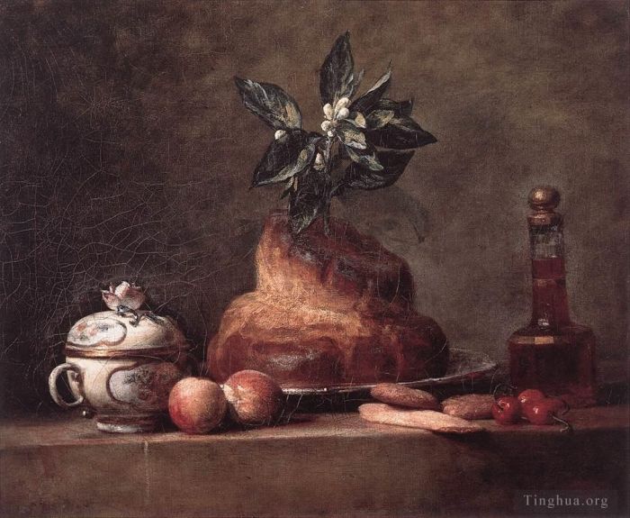 让·巴蒂斯特·西蒙·夏尔丹 的油画作品 -  《奶油蛋卷蛋糕》
