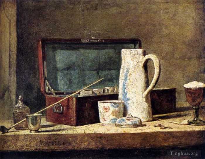让·巴蒂斯特·西蒙·夏尔丹 的油画作品 -  《西蒙管道和水罐》