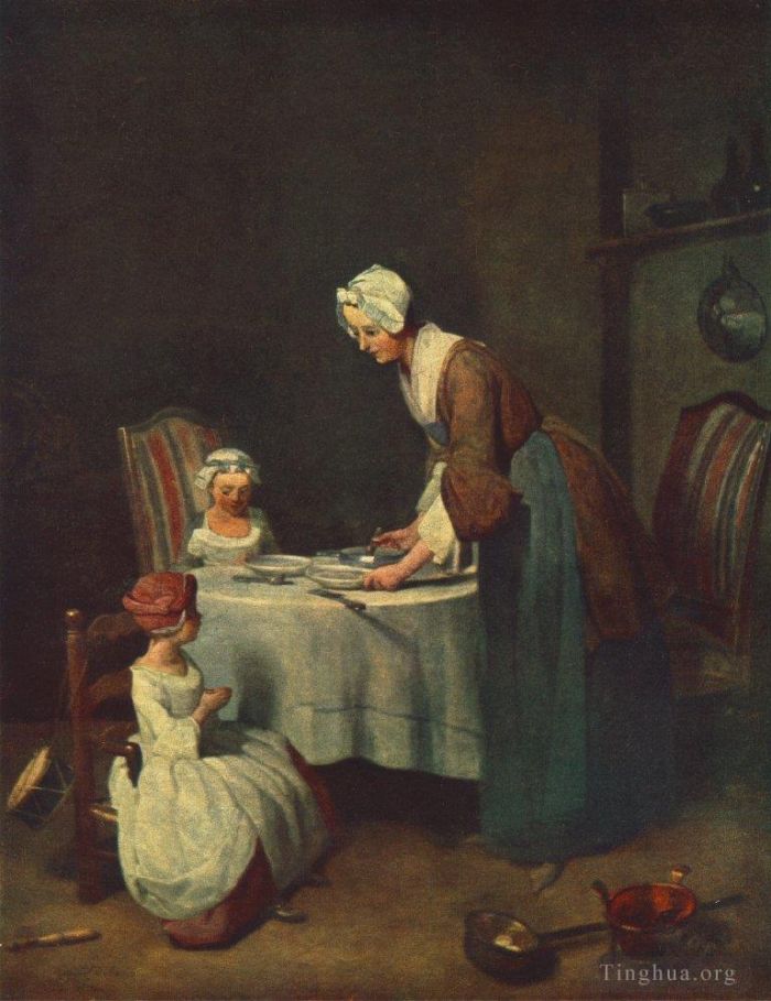 让·巴蒂斯特·西蒙·夏尔丹 的油画作品 -  《我面前的祷告》