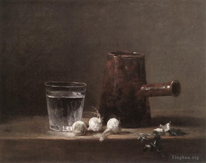 让·巴蒂斯特·西蒙·夏尔丹 的油画作品 -  《水杯和水壶》