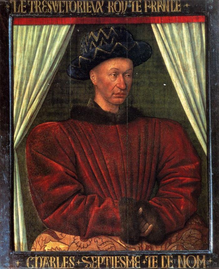 杰汉·富凯 的油画作品 -  《法国国王查理七世》