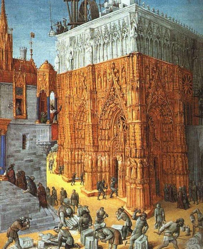 杰汉·富凯 的油画作品 -  《大教堂的建筑》