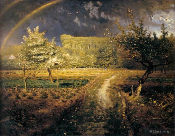 让·弗朗索瓦·米勒 的油画作品 -  《春天》