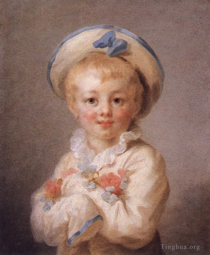 让·奥诺雷·弗拉戈纳尔 的油画作品 -  《男孩,饰演,Pierrot》