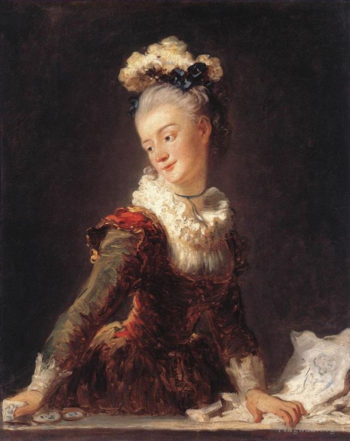 让·奥诺雷·弗拉戈纳尔 的油画作品 -  《玛丽·玛德琳·吉玛德,舞者》