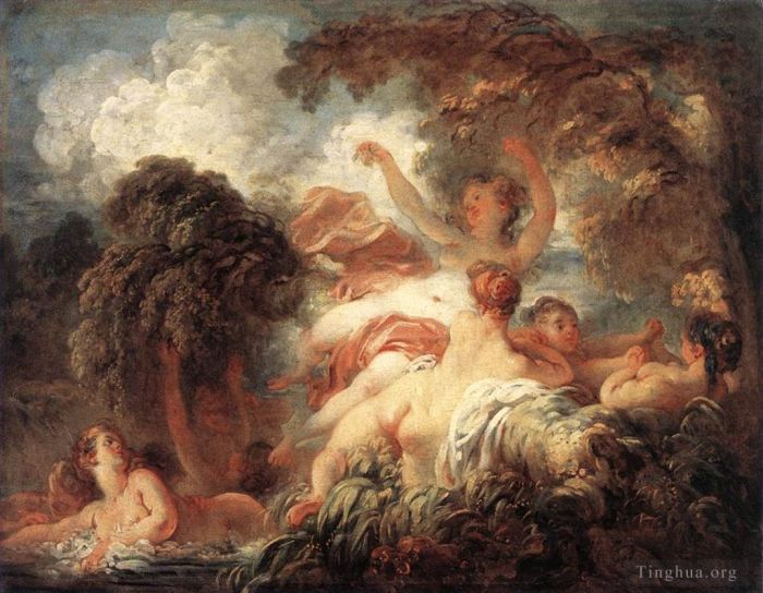 让·奥诺雷·弗拉戈纳尔 的油画作品 -  《沐浴者》
