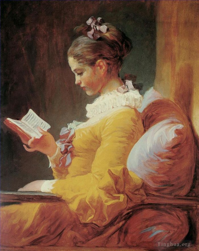 让·奥诺雷·弗拉戈纳尔 的油画作品 -  《年轻女孩读书》