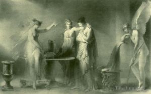 艺术家让·奥诺雷·弗拉戈纳尔作品《普赛克和她的两个姐妹》