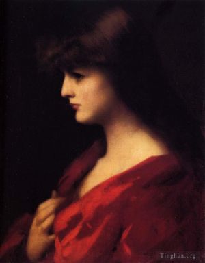 艺术家让·雅克斯·埃内尔作品《红衣女子研究》