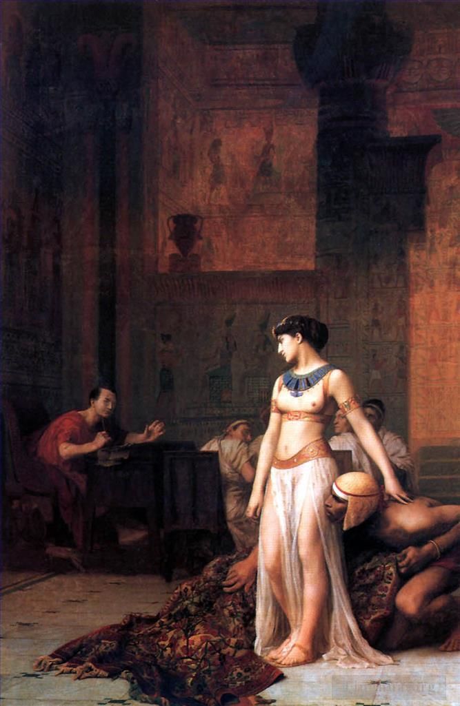 让·莱昂·杰罗姆 的油画作品 -  《克利奥帕特拉在凯撒面前》