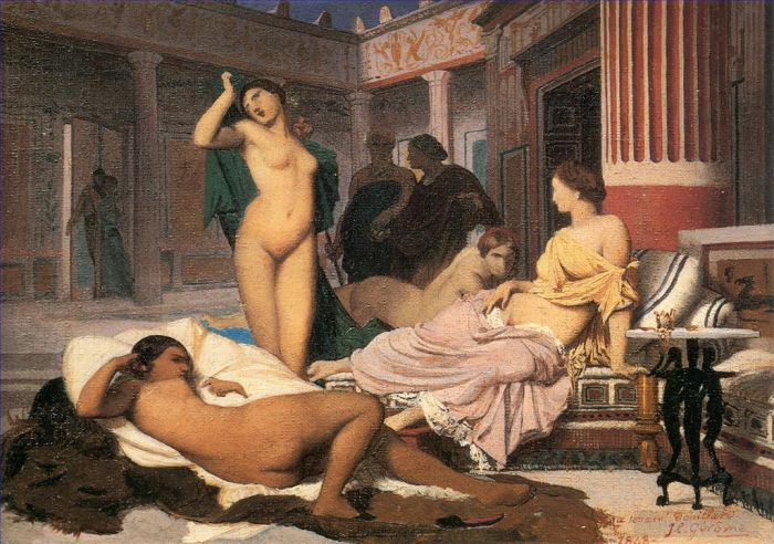 让·莱昂·杰罗姆 的油画作品 -  《希腊室内素描》