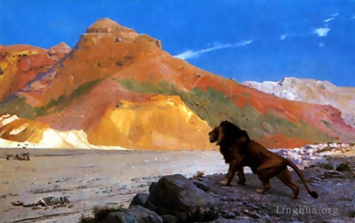 让·莱昂·杰罗姆 的油画作品 -  《狮子》