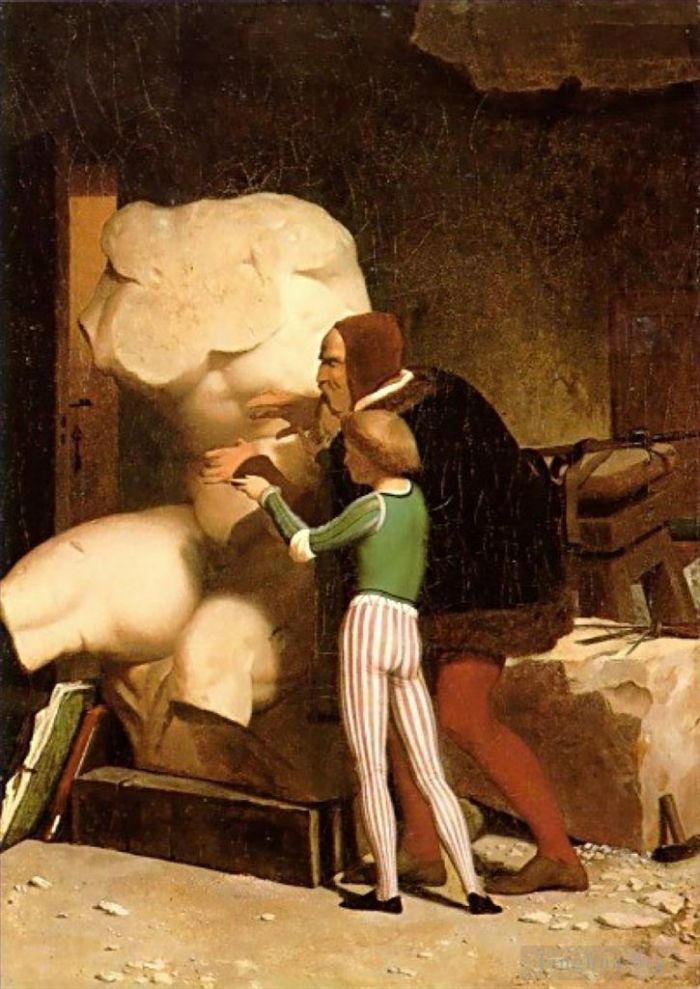 让·莱昂·杰罗姆 的油画作品 -  《米开朗基罗》