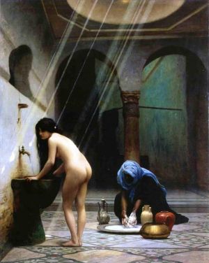 艺术家让·莱昂·杰罗姆作品《摩尔人浴场》