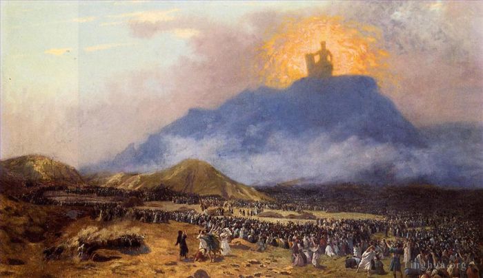 让·莱昂·杰罗姆 的油画作品 -  《摩西在西奈山》