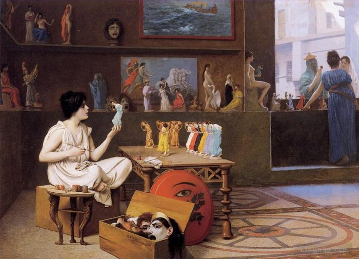 让·莱昂·杰罗姆 的油画作品 -  《绘画为雕塑注入生命》