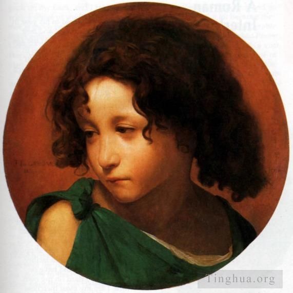 让·莱昂·杰罗姆 的油画作品 -  《一个小男孩的肖像》