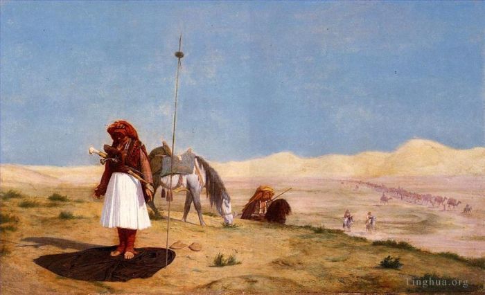 让·莱昂·杰罗姆 的油画作品 -  《沙漠中的祈祷》