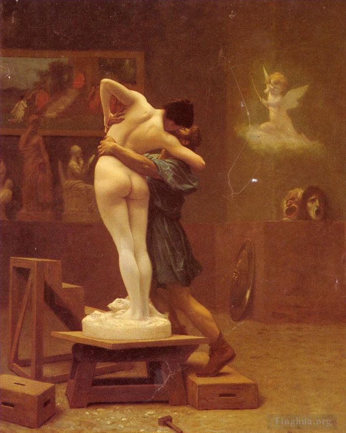 让·莱昂·杰罗姆 的油画作品 -  《皮格马利翁与加拉泰亚》