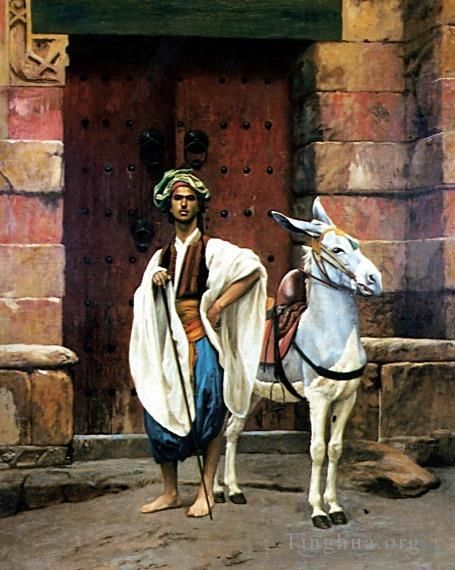 让·莱昂·杰罗姆 的油画作品 -  《赛斯和他的驴子》