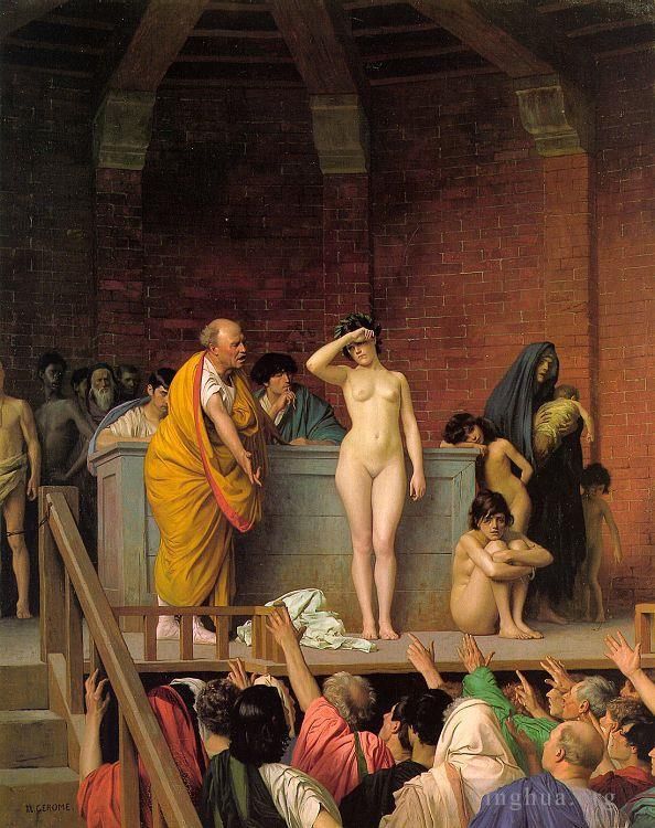 让·莱昂·杰罗姆 的油画作品 -  《奴隶拍卖》