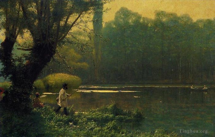 让·莱昂·杰罗姆 的油画作品 -  《夏日午后的湖边》