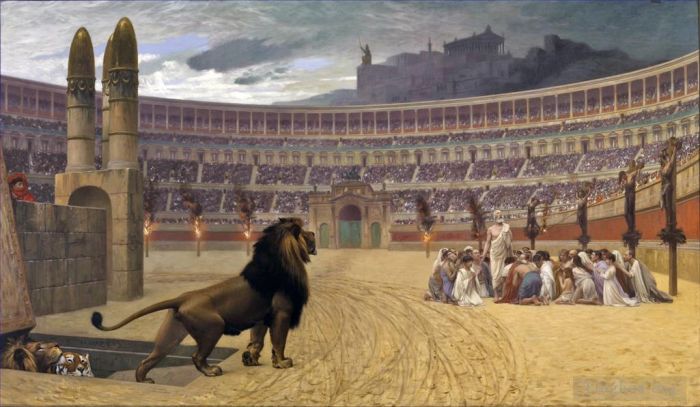 让·莱昂·杰罗姆 的油画作品 -  《基督教殉道者最后的祈祷》
